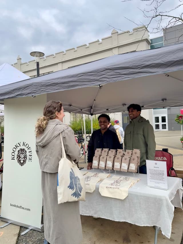 Kooky Koffee at farmers market - main setup